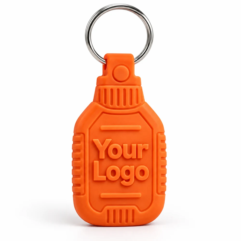 Mini Bottle PVC Rubber Keychain